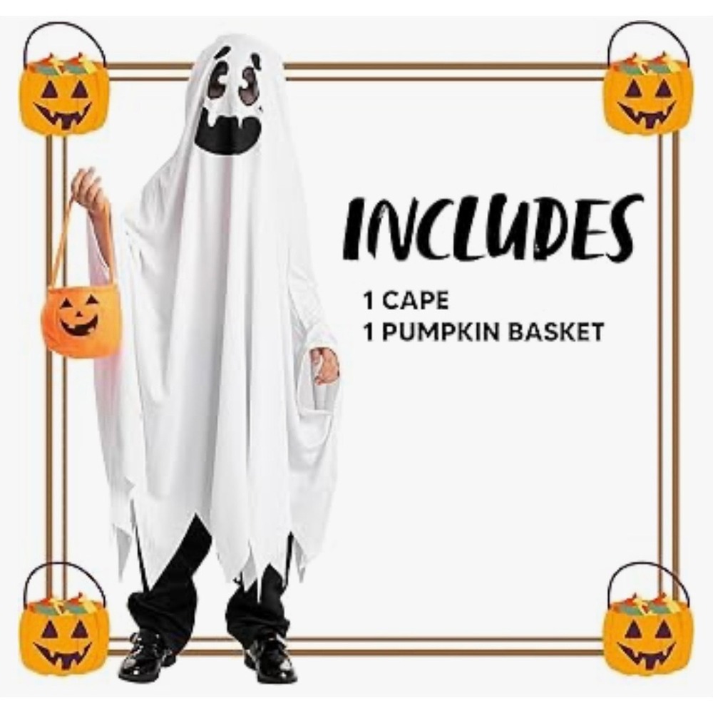 NEW Spooktacular Creations Ghost Costume Kids Size 8-10 Yrs Halloween - Picture 2 of 9